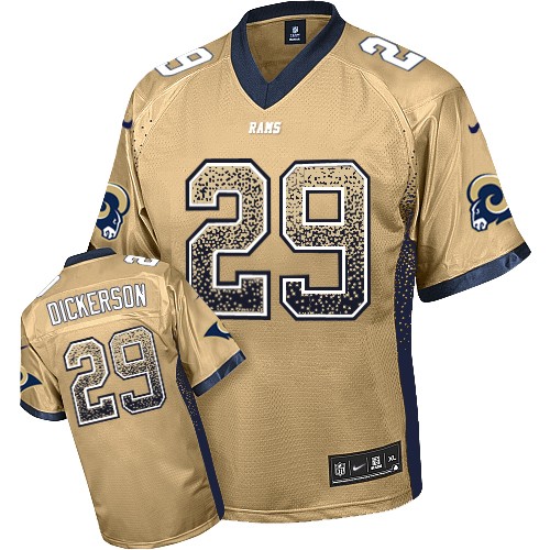 Men's Limited Eric Dickerson Nike Jersey Gold - #29 Drift Fashion NFL Los Angeles Rams